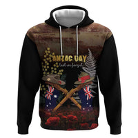 Australia - New Zealand ANZAC Zip Hoodie Gallipoli ANZAC Cove Landing LT7 Pullover Hoodie Black - Polynesian Pride