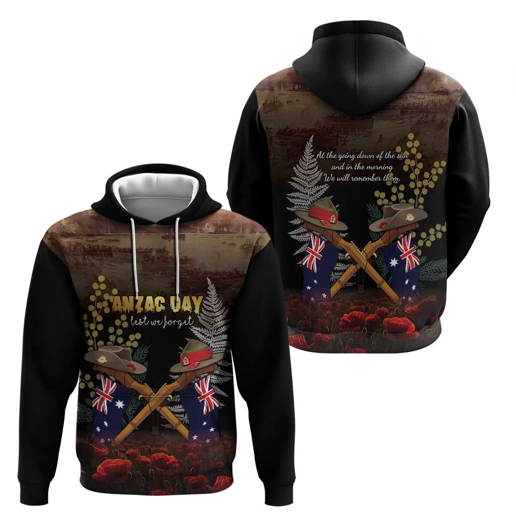 Australia - New Zealand ANZAC Zip Hoodie Gallipoli ANZAC Cove Landing LT7 - Polynesian Pride