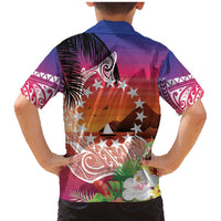 Kia Orana Cook Islands Family Matching Mermaid Dress and Hawaiian Shirt Sunset Dream LT7 - Polynesian Pride