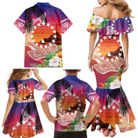 Kia Orana Cook Islands Family Matching Mermaid Dress and Hawaiian Shirt Sunset Dream LT7 - Polynesian Pride