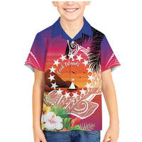 Kia Orana Cook Islands Family Matching Mermaid Dress and Hawaiian Shirt Sunset Dream LT7 Son's Shirt Art - Polynesian Pride
