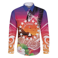 Kia Orana Cook Islands Family Matching Puletasi and Hawaiian Shirt Sunset Dream LT7 Dad's Shirt - Long Sleeve Art - Polynesian Pride