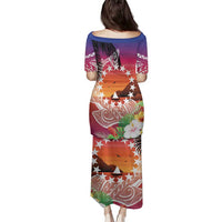 Kia Orana Cook Islands Family Matching Puletasi and Hawaiian Shirt Sunset Dream LT7 - Polynesian Pride