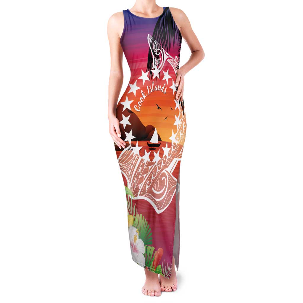Kia Orana Cook Islands Family Matching Tank Maxi Dress and Hawaiian Shirt Sunset Dream LT7 Mom's Dress Art - Polynesian Pride