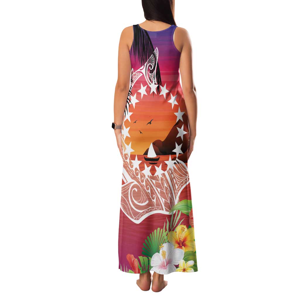 Kia Orana Cook Islands Family Matching Tank Maxi Dress and Hawaiian Shirt Sunset Dream LT7 - Polynesian Pride