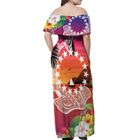 Kia Orana Cook Islands Off Shoulder Maxi Dress Sunset Dream LT7 - Polynesian Pride