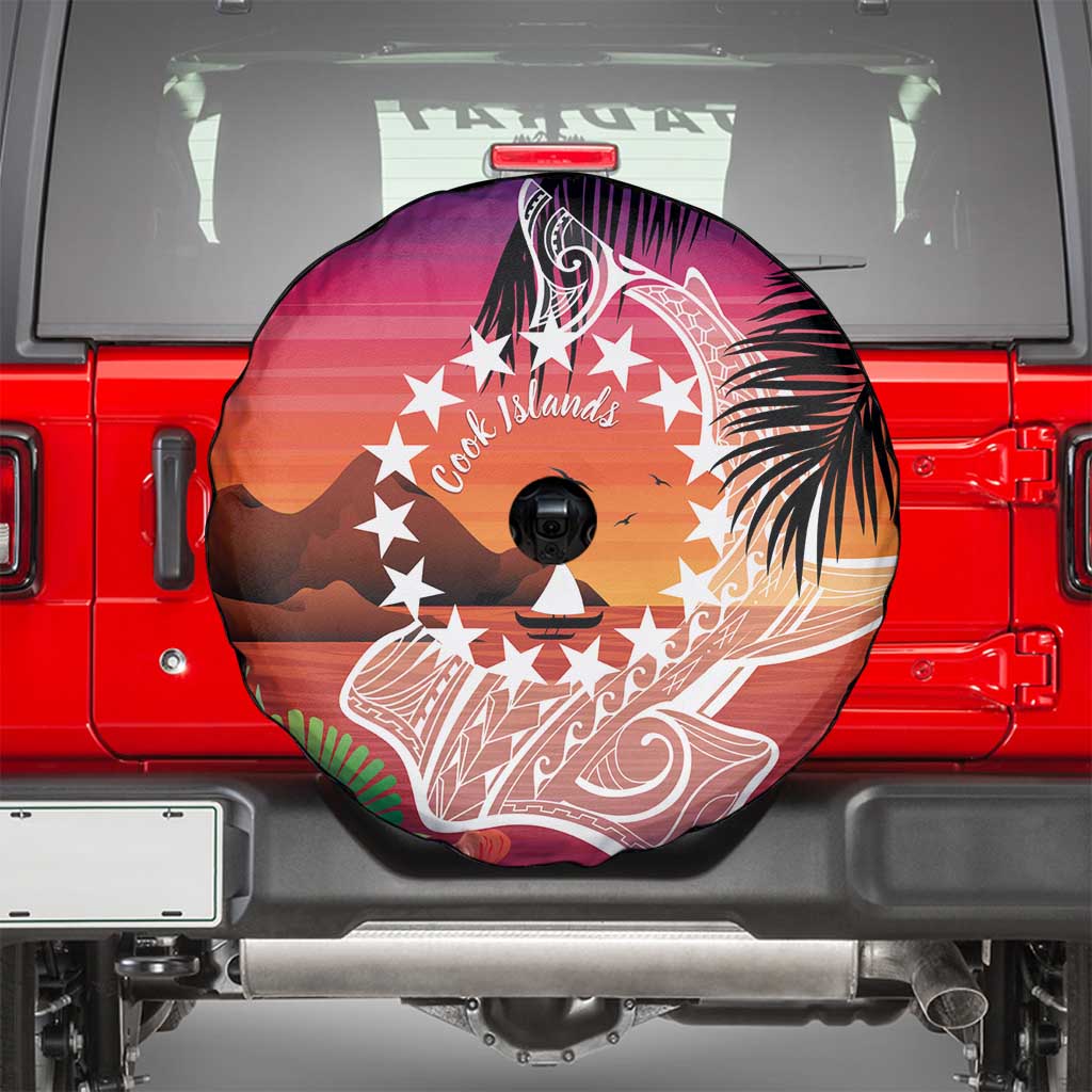 Kia Orana Cook Islands Spare Tire Cover Sunset Dream LT7 - Polynesian Pride