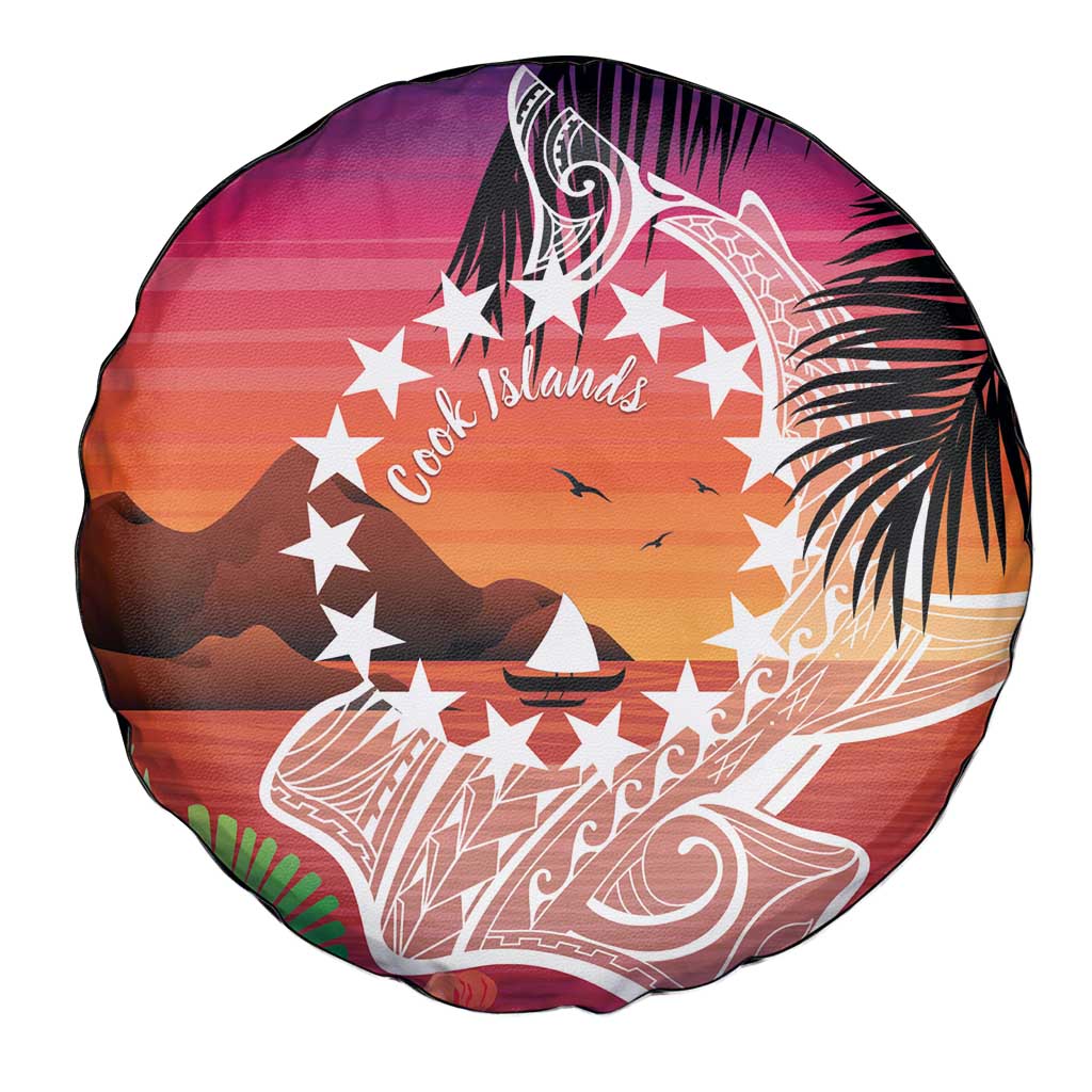 Kia Orana Cook Islands Spare Tire Cover Sunset Dream LT7 - Polynesian Pride