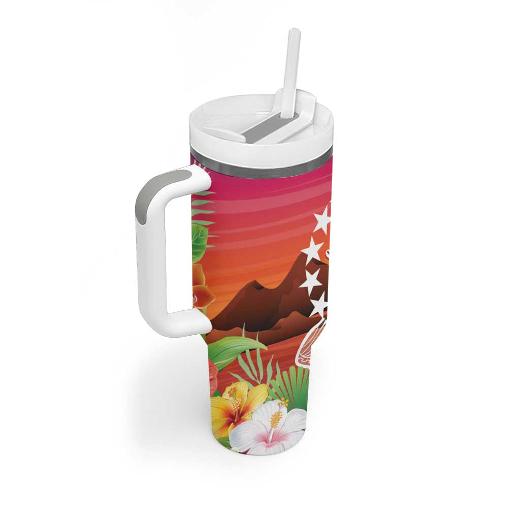 Kia Orana Cook Islands Tumbler With Handle Sunset Dream LT7 - Polynesian Pride