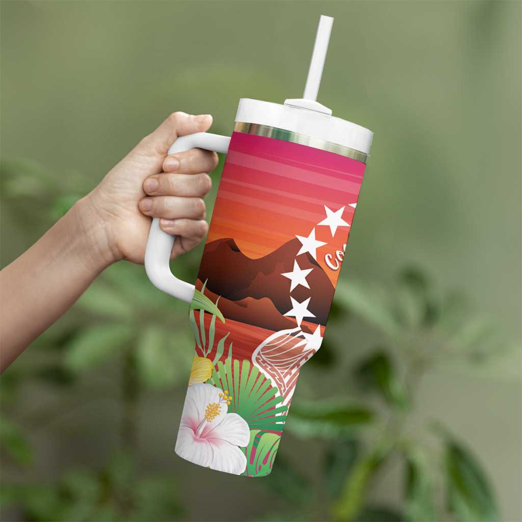 Kia Orana Cook Islands Tumbler With Handle Sunset Dream LT7 - Polynesian Pride