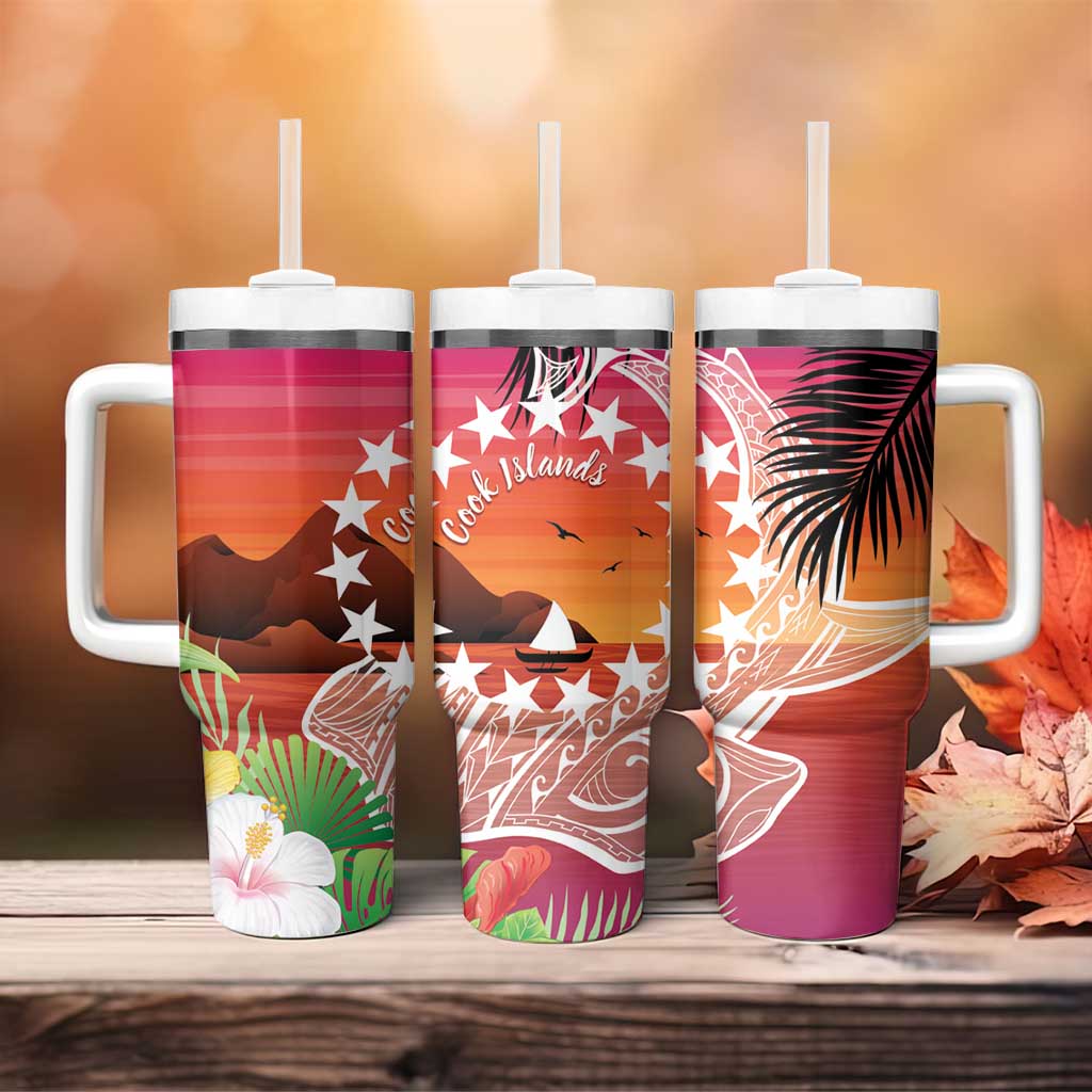 Kia Orana Cook Islands Tumbler With Handle Sunset Dream LT7 - Polynesian Pride