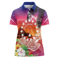 Kia Orana Cook Islands Women Polo Shirt Sunset Dream LT7 Female Art - Polynesian Pride