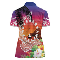 Kia Orana Cook Islands Women Polo Shirt Sunset Dream LT7 - Polynesian Pride
