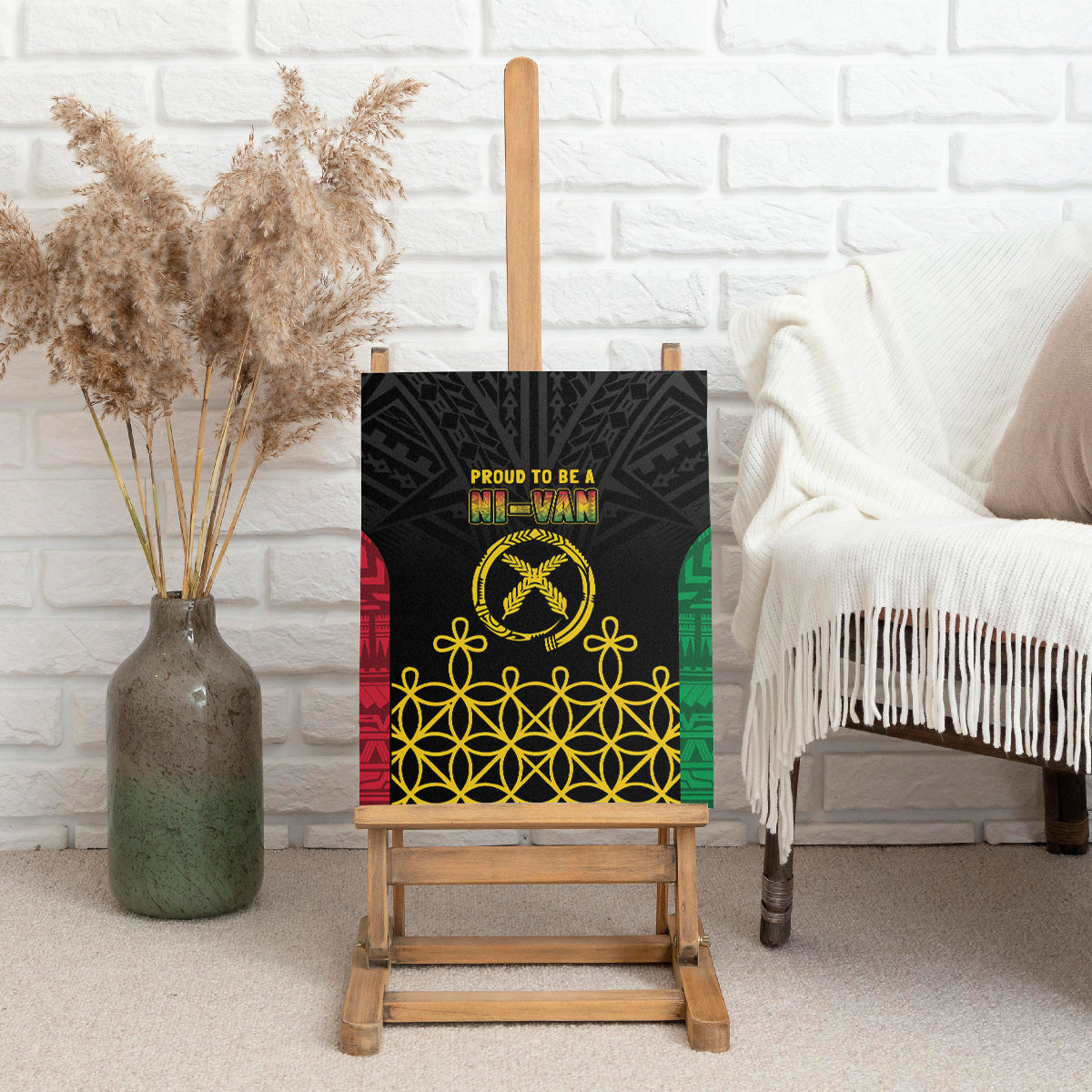 Vanuatu Indipendens Dei Canvas Wall Art Tribal Sand Drawing