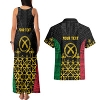 Vanuatu Indipendens Dei Couples Matching Tank Maxi Dress and Hawaiian Shirt Tribal Sand Drawing LT7 - Polynesian Pride