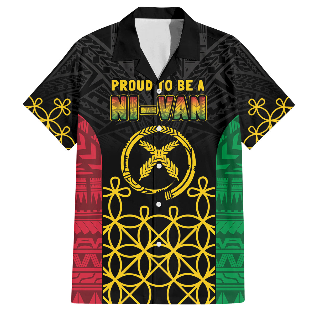Vanuatu Indipendens Dei Family Matching Long Sleeve Bodycon Dress and Hawaiian Shirt Tribal Sand Drawing LT7 Dad's Shirt - Short Sleeve Colorful - Polynesian Pride