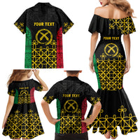 Vanuatu Indipendens Dei Family Matching Mermaid Dress and Hawaiian Shirt Tribal Sand Drawing LT7 - Polynesian Pride