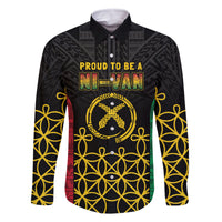 Vanuatu Indipendens Dei Family Matching Off Shoulder Maxi Dress and Hawaiian Shirt Tribal Sand Drawing LT7 Dad's Shirt - Long Sleeve Colorful - Polynesian Pride