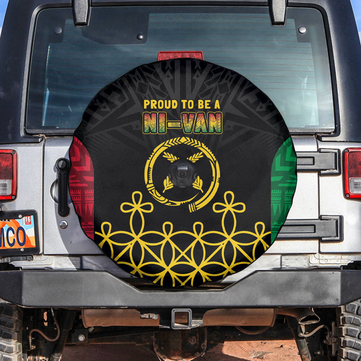 Vanuatu Indipendens Dei Spare Tire Cover Tribal Sand Drawing LT7 Colorful - Polynesian Pride