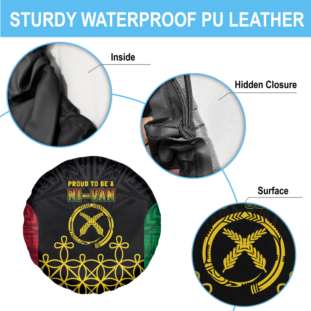 Vanuatu Indipendens Dei Spare Tire Cover Tribal Sand Drawing LT7 - Polynesian Pride