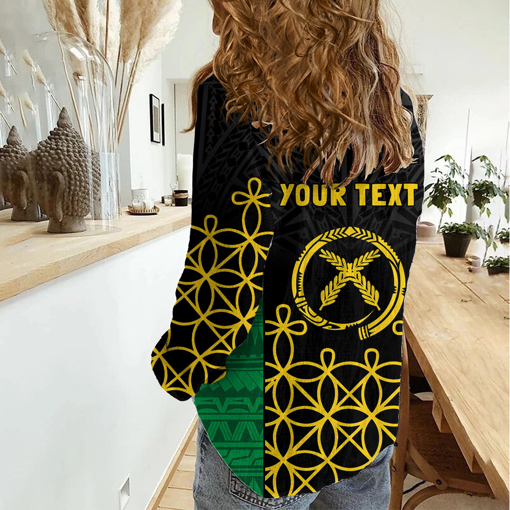 Vanuatu Indipendens Dei Women Casual Shirt Tribal Sand Drawing