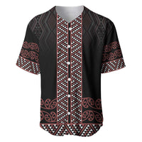 Maori Taniko Patterns Baseball Jersey Brown Niho Taniwha Mix Paatiki Motifs LT7 Brown - Polynesian Pride