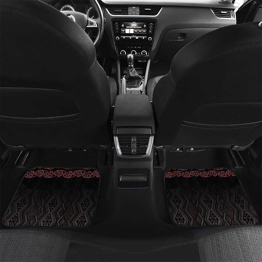 Maori Taniko Patterns Car Mats Brown Niho Taniwha Mix Paatiki Motifs