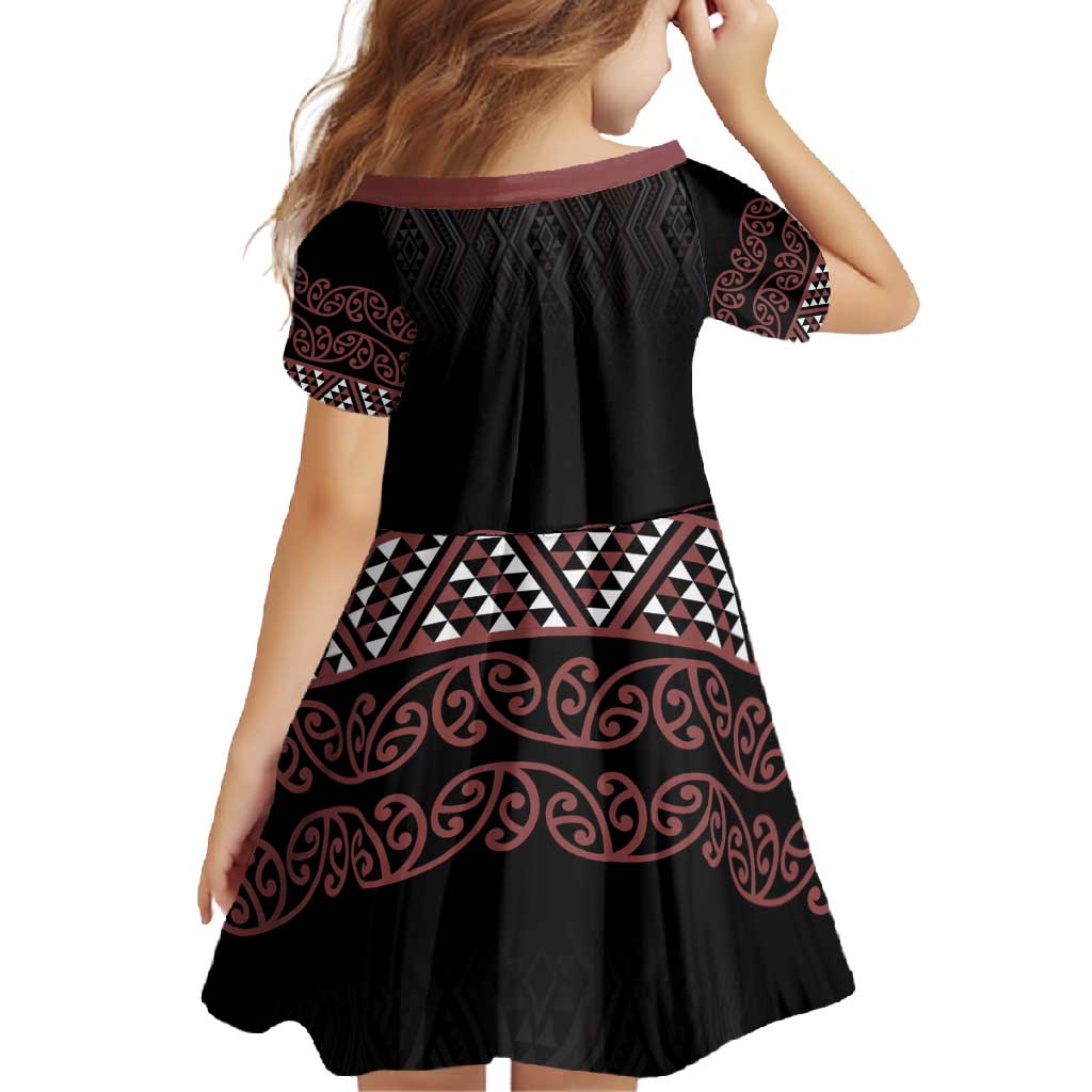 Maori Taniko Patterns Family Matching Off Shoulder Maxi Dress and Hawaiian Shirt Brown Niho Taniwha Mix Paatiki Motifs LT7 - Polynesian Pride