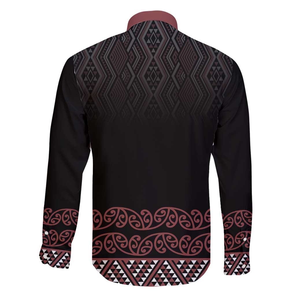Maori Taniko Patterns Family Matching Off Shoulder Maxi Dress and Hawaiian Shirt Brown Niho Taniwha Mix Paatiki Motifs LT7 - Polynesian Pride
