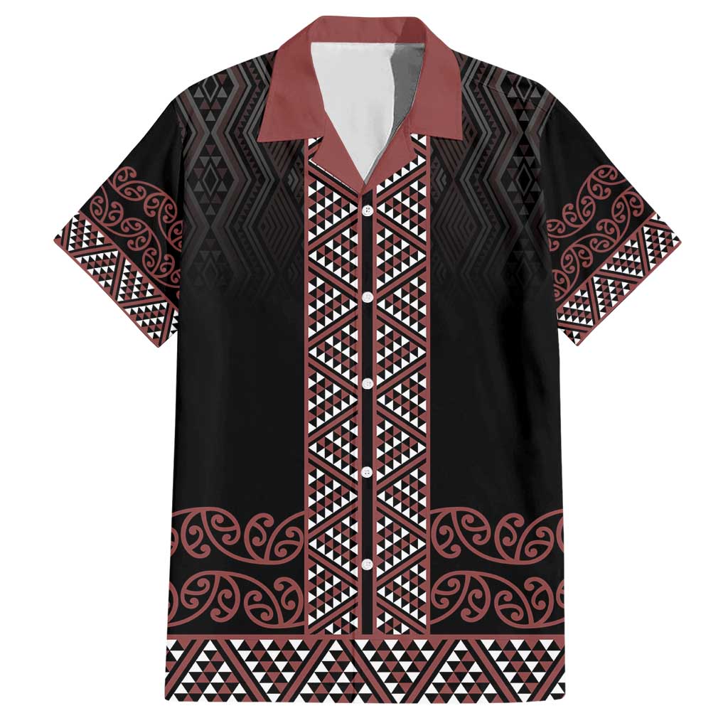 Maori Taniko Patterns Family Matching Short Sleeve Bodycon Dress and Hawaiian Shirt Brown Niho Taniwha Mix Paatiki Motifs LT7 Dad's Shirt - Short Sleeve Brown - Polynesian Pride