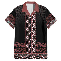 Maori Taniko Patterns Family Matching Short Sleeve Bodycon Dress and Hawaiian Shirt Brown Niho Taniwha Mix Paatiki Motifs LT7 Dad's Shirt - Short Sleeve Brown - Polynesian Pride