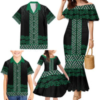 Maori Taniko Patterns Family Matching Mermaid Dress and Hawaiian Shirt Pounamu Niho Taniwha Mix Paatiki Motifs LT7 - Polynesian Pride