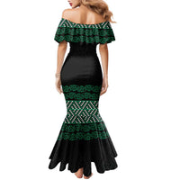 Maori Taniko Patterns Family Matching Mermaid Dress and Hawaiian Shirt Pounamu Niho Taniwha Mix Paatiki Motifs LT7 - Polynesian Pride