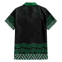 Maori Taniko Patterns Family Matching Off The Shoulder Long Sleeve Dress and Hawaiian Shirt Pounamu Niho Taniwha Mix Paatiki Motifs LT7 - Polynesian Pride