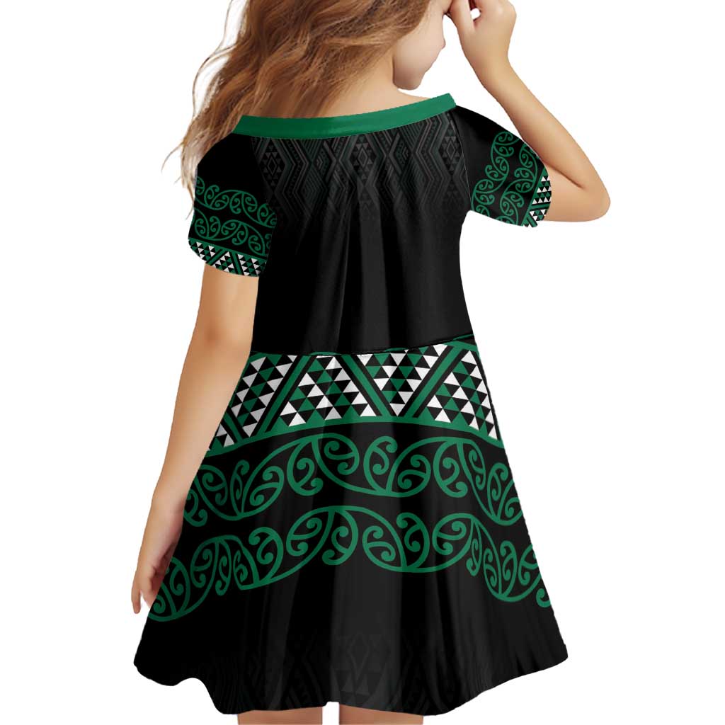Maori Taniko Patterns Family Matching Off Shoulder Short Dress and Hawaiian Shirt Pounamu Niho Taniwha Mix Paatiki Motifs LT7 - Polynesian Pride