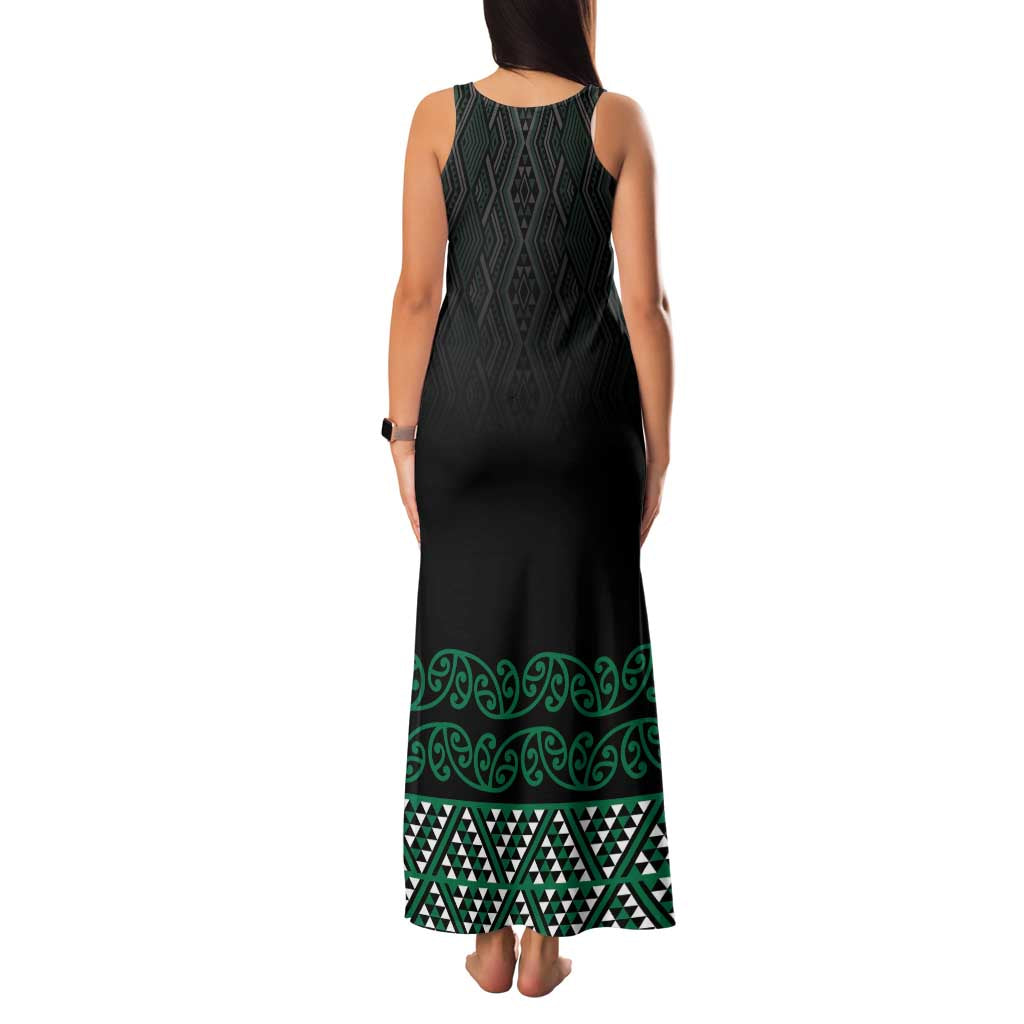 Maori Taniko Patterns Family Matching Tank Maxi Dress and Hawaiian Shirt Pounamu Niho Taniwha Mix Paatiki Motifs LT7 - Polynesian Pride