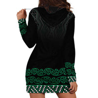 Maori Taniko Patterns Hoodie Dress Pounamu Niho Taniwha Mix Paatiki Motifs LT7 - Polynesian Pride