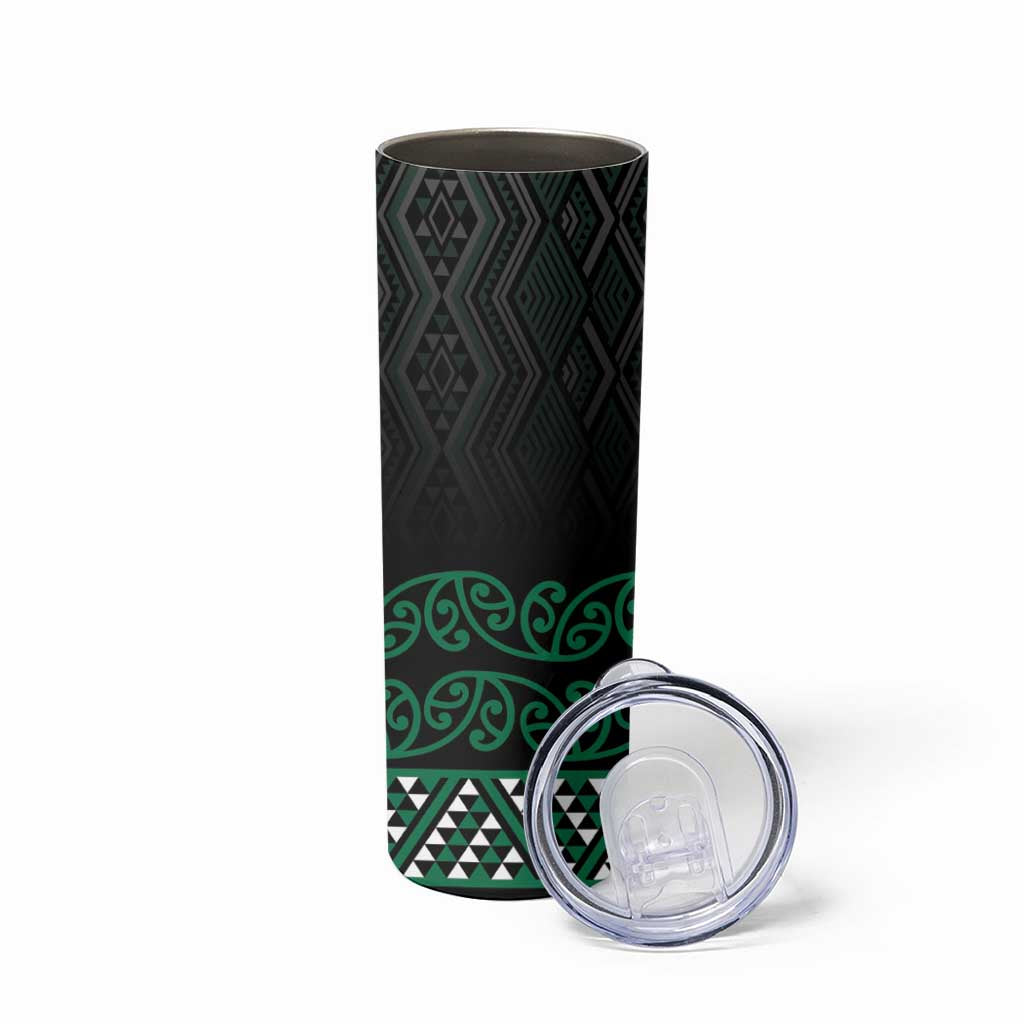 Maori Taniko Patterns Skinny Tumbler Pounamu Niho Taniwha Mix Paatiki Motifs LT7 - Polynesian Pride