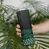 Maori Taniko Patterns Skinny Tumbler Pounamu Niho Taniwha Mix Paatiki Motifs LT7 - Polynesian Pride
