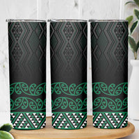 Maori Taniko Patterns Skinny Tumbler Pounamu Niho Taniwha Mix Paatiki Motifs LT7 - Polynesian Pride