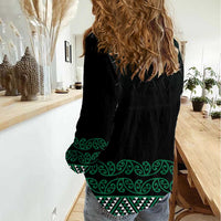 Maori Taniko Patterns Women Casual Shirt Pounamu Niho Taniwha Mix Paatiki Motifs LT7 - Polynesian Pride