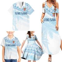 Fiji Rugby Custom Kaiviti Masi Family Matching Summer Maxi Dress and Hawaiian Shirt Turquoise LT7 - Polynesian Pride
