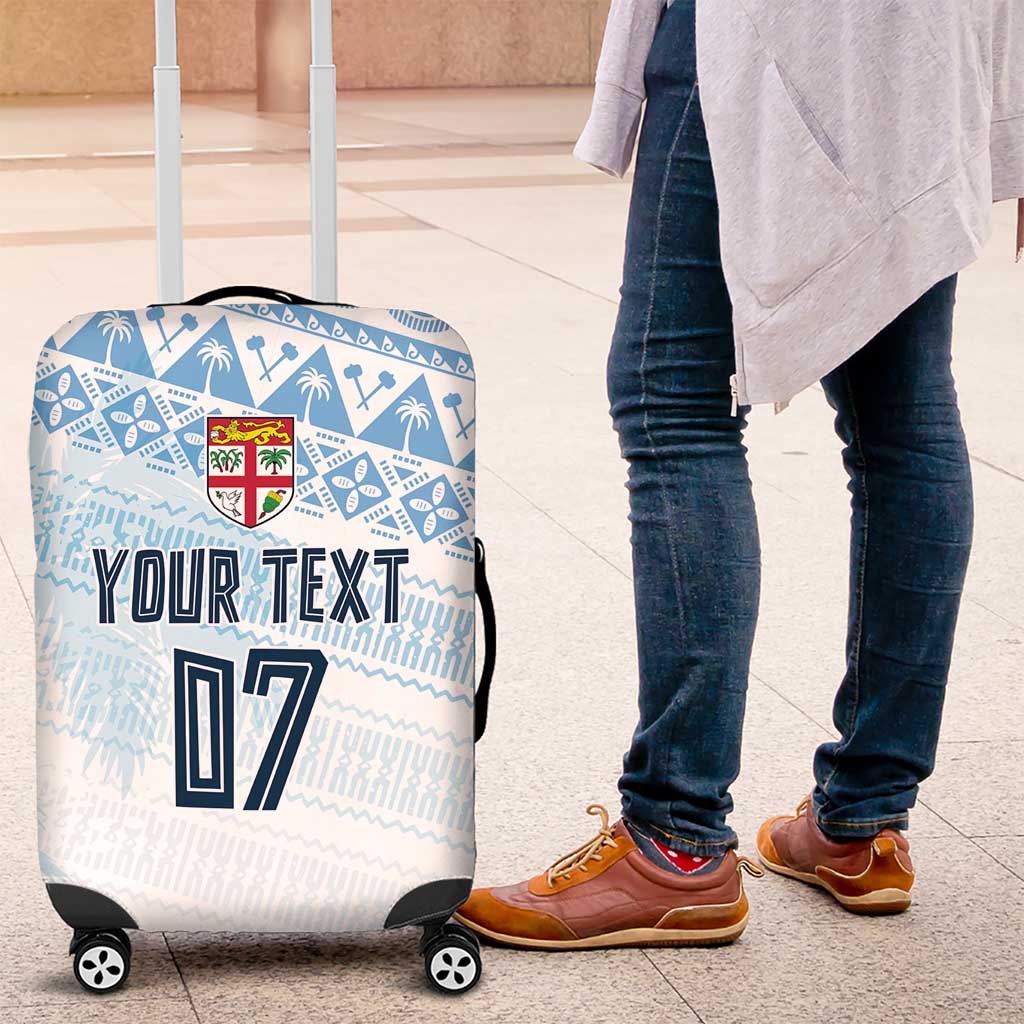 Fiji Rugby Custom Kaiviti Masi Luggage Cover Turquoise - Polynesian Pride
