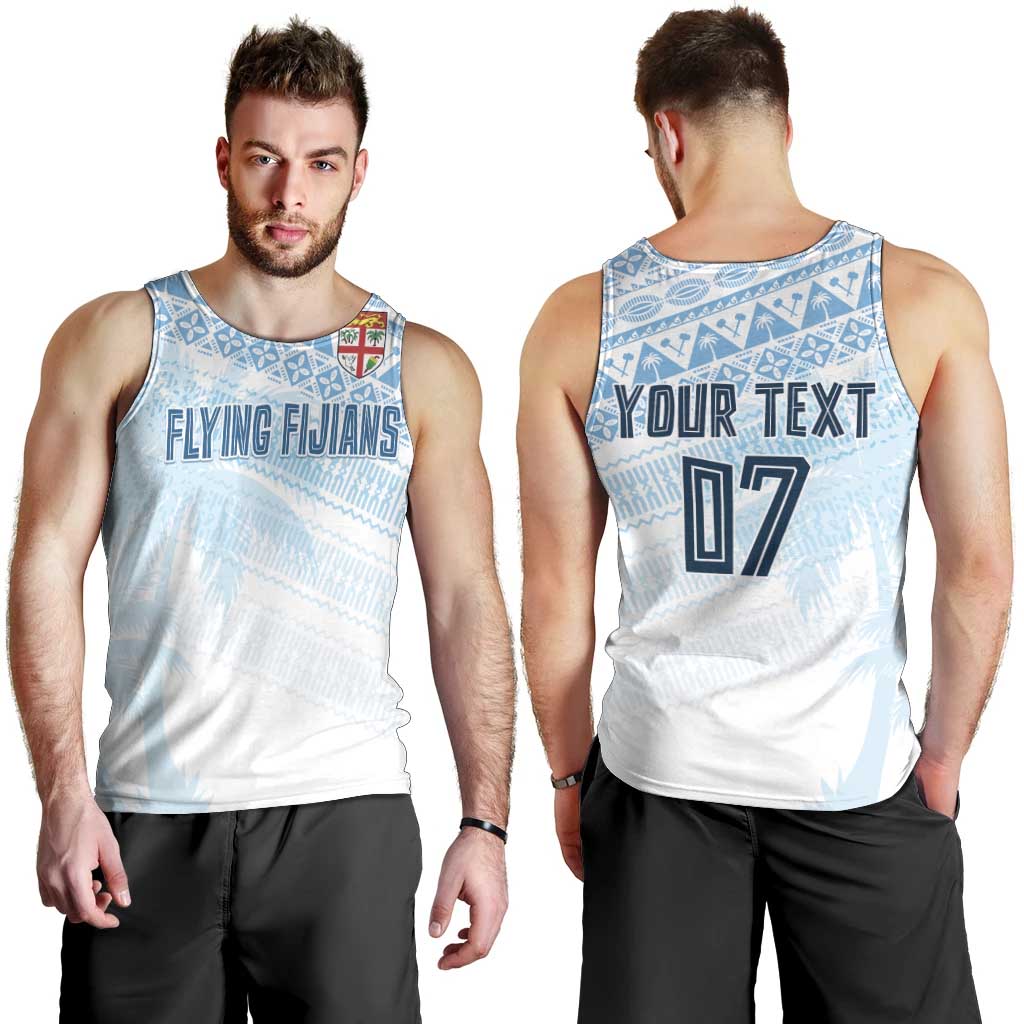 Fiji Rugby Custom Kaiviti Masi Men Tank Top Turquoise - Polynesian Pride