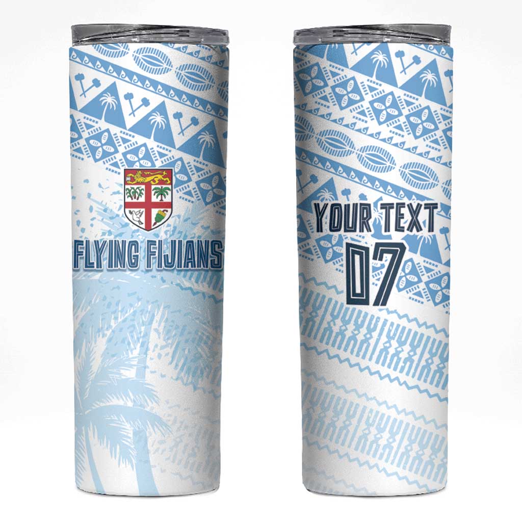 Fiji Rugby Custom Kaiviti Masi Skinny Tumbler Turquoise - Polynesian Pride