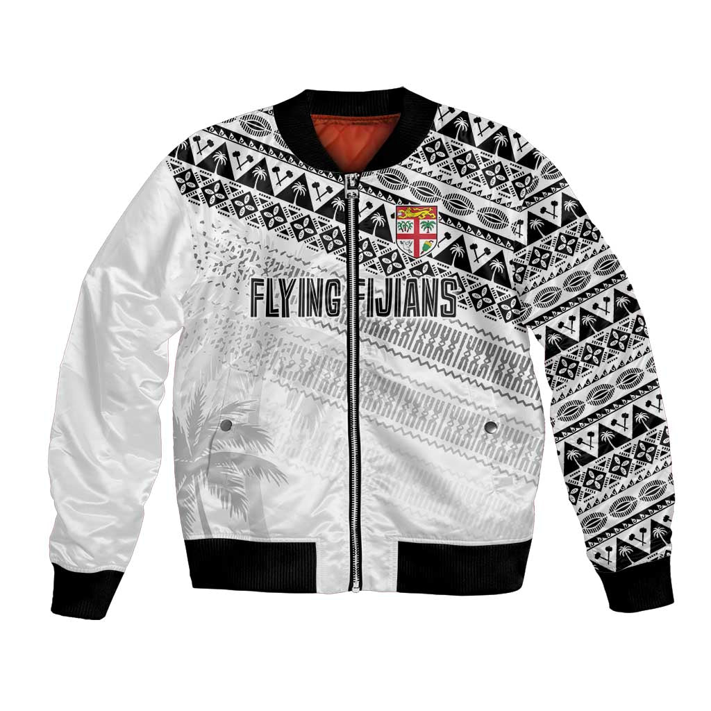 Fiji Rugby Custom Kaiviti Masi Bomber Jacket Black - Polynesian Pride