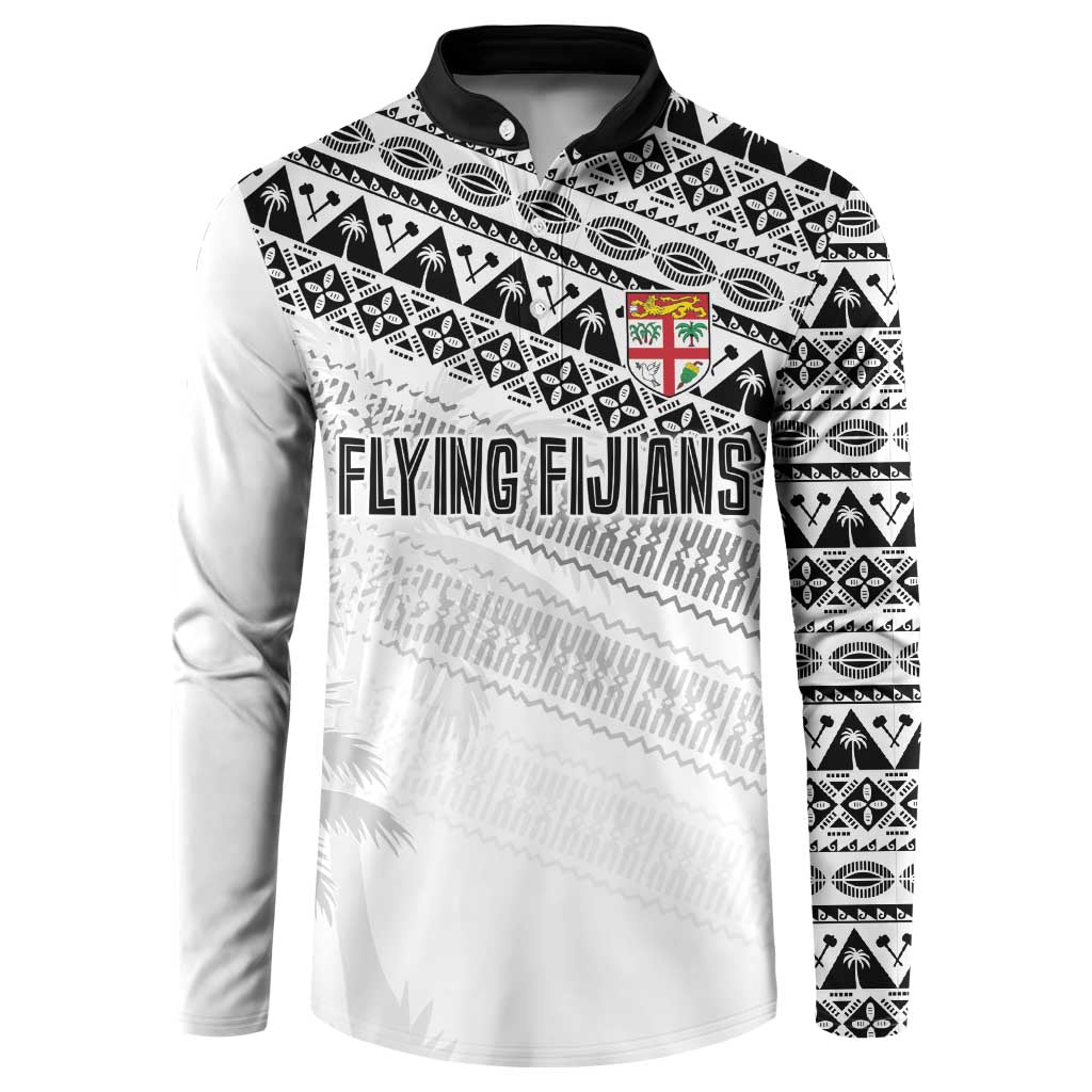 Fiji Rugby Custom Kaiviti Masi Button Sweatshirt Black - Polynesian Pride