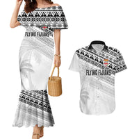 Fiji Rugby Custom Kaiviti Masi Couples Matching Mermaid Dress and Hawaiian Shirt Black LT7 Black - Polynesian Pride
