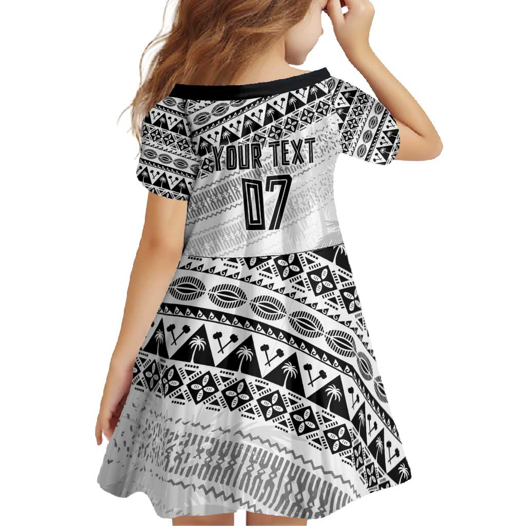 Fiji Rugby Custom Kaiviti Masi Family Matching Off Shoulder Maxi Dress and Hawaiian Shirt Black LT7 - Polynesian Pride
