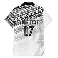 Fiji Rugby Custom Kaiviti Masi Family Matching Short Sleeve Bodycon Dress and Hawaiian Shirt Black LT7 - Polynesian Pride